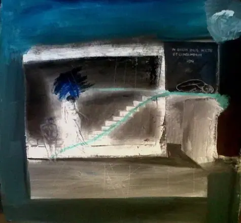 Echelle 5. grafito y acrílico sobre lienzo. 80x70cm.