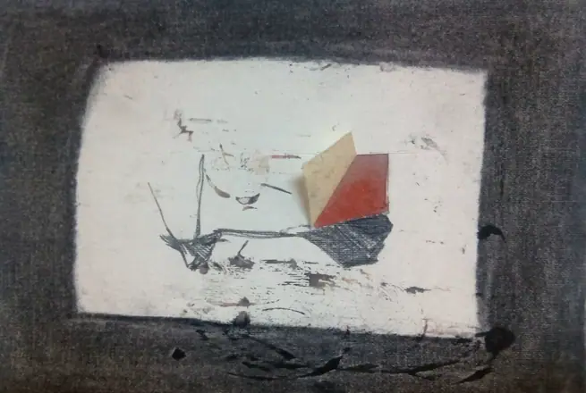 Grafito y tinta sobre cartón. 25x10cm.