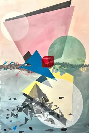 Respiración fronteriza. Óleo sobre lienzo. 160x90cm.2023