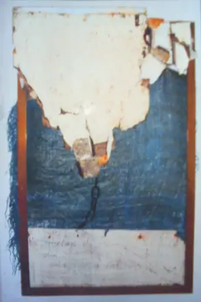 S´illa ancorada al fons. collage. 130x70cm.2015