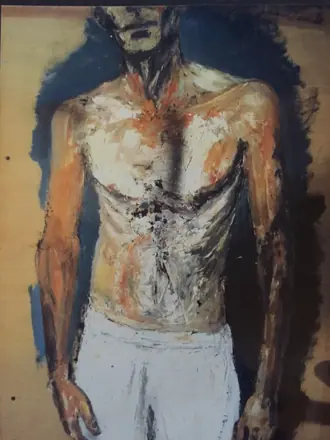 Torso. ácrílico sobre tabla. 120x70cm.